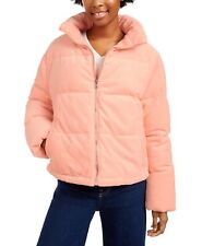 Collection B Cropped Corduroy Puffer Coat Juniors XL Blush Pink