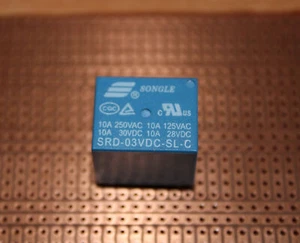 Songle - mini power relays SPDT 5-pins PCB mount DC coils Non-latching - Picture 1 of 9