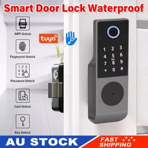 Electronic Digital Smart Door Lock Fingerprint APP Password Key Security Lock AU - Picture 1 of 18