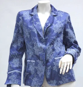 Vintage Women's Damask Floral Print Blazer Jacket By Susan Graves Cottagecore - Picture 1 of 9