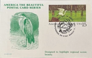 KMC Venture UX129 WetlandsAmerica the Beautiful Postal Card Ofefenokee Georgia - Picture 1 of 1