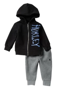 HURLEY Baby Boy’s Fleece 2-Piece Set-Hoodie & Joggers/Sweatpants 12 Months NWT - Picture 1 of 1