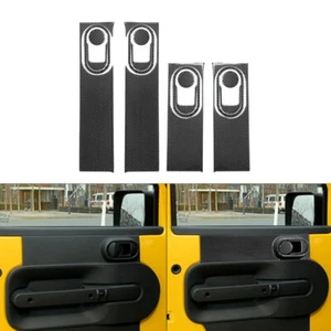 16Pcs Carbon Fiber Door Handle Frame Cover Trim For Jeep Wrangler 2007-2010 - Picture 1 of 16