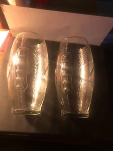 Lot Of 2 Football Shaped Drinking Glass 6 3/4" High 23oz Volume - Picture 1 of 11