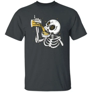 Camisa de Cerveza Calavera, Camisa de Beber Esqueleto, Camisa de Esqueleto Calavera, Camisa de Cerveza - Imagen 1 de 5