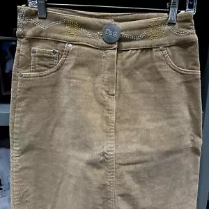 FALDA MIDI DOLCE & GABBANA CORDURA PLATA Y ORO TACHUELAS LOGO BOLSILLOS TALLA 6US/38 - Imagen 1 de 10