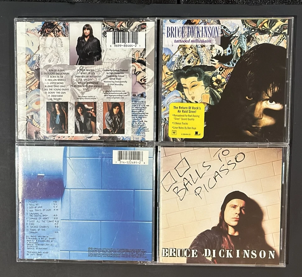 Bruce Dickinson Tattooed Millionaire w/bonus TRX  & Balls To Picasso VG Used CDs - Image 1 of 1