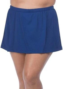 Maxine Of Hollywood 277121 Plus Size Mid Rise Skirted Bikini Bottom, Navy, 20 - Picture 1 of 2