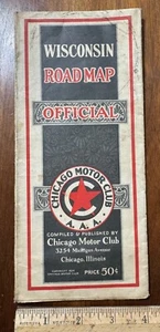 1924 Chicago Motor Club AAA Wisconsin Road Map Advertisements - Picture 1 of 5