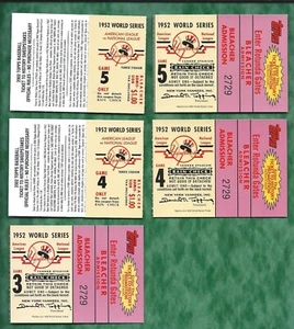 1952 World Series ticket replica cards 2002 Topps baseball inserts - Picture 1 of 6