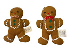 Hallmark 1985  Gingerbread Boy Sewn Toy 2 Lot Non-Washable Christmas Decor 5 in
