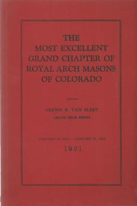 PROCEEDINGS OF THE GRAND R.A. CHAPTER OF COLORADO 1961 MASONIC MASONRY - Picture 1 of 1