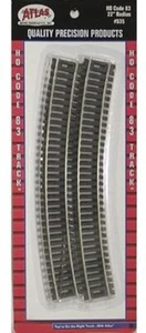 Atlas 535 Code 83 HO 22" Radius Curve Track Set of 6 New Free Shipping - Picture 1 of 1