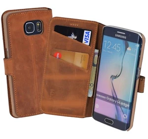 Funda De Libro Exclusiva Antik Cognac Para Samsung Galaxy S6 Edge - Imagen 1 de 8