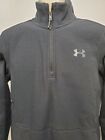 NEW Mens Under Armour Black Offgrid Cold Fleece Pullover hoodie Small Embroider
