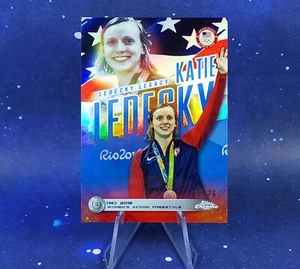 Katie Ledecky /76 SSP 2024 Topps Chrome Olympic Team USA US Flag Rio 2016 Legacy - Bild 1 von 8