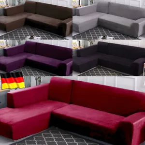 Sofabezug L Form Couch überzug 2er Set Stretch Sofahusse Ecksofa überwurf - Bild 1 von 42