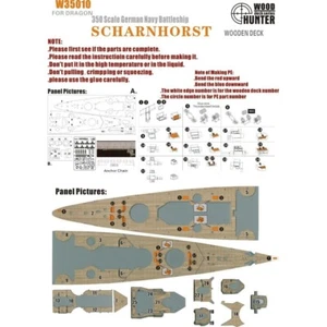 Hunter W35010 1/350 Wood Deck German navy battleship SCHARNHORST FOR DRAGON 1040 - Picture 1 of 2