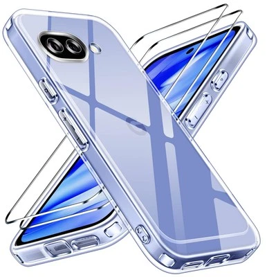 iVoler Anti Ingiallimento Chiaro Cover per Google Pixel 9A con 2 Pezzi Pellicola - Immagine 1 di 4