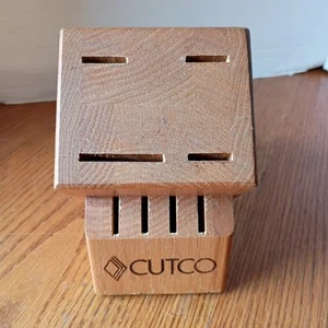 Cutco Wood Knife Block Holder 8 Slot Finished Oak Butcher Made In USA Chef - Picture 1 of 6
