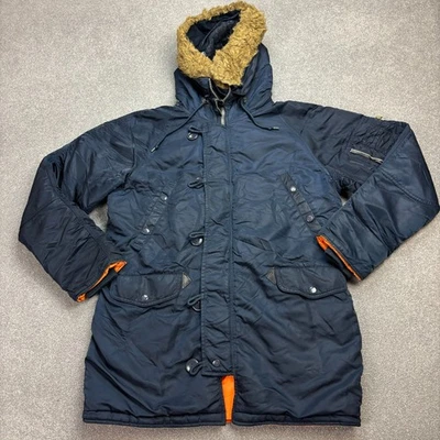 N 3B Jacket Adult Medium Blue Army Extreme Cold Parka Snorkel Outdoors Hood Mens - Image 1 of 4