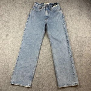 NUOVO Abercrombie & Fitch Curve Love High Rise anni 90 jeans relaxed leggero taglia 25 corto - Foto 1 di 13