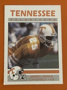JEREMY LINCOLN / 1989 TENNESSEE VOLS / KERN’S BREAD FOOTBALL CARD / SUPER RARE - Picture 1 of 2