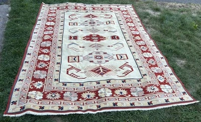 Turkish Vintage Yoruk Carpet Balikesir Ivrindi Hand Woven Natural Wool Handmade - Image 1 of 4