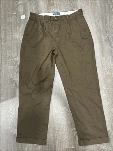 VTG Polo Ralph Lauren Beige Hammond Classic Fit Pleated Chino Pants Men's 40x32 - Picture 1 of 3