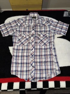 Camisa de Colección Wrangler Western Niños Perla A Presión Manga Corta A Cuadros Talla 20 - Imagen 1 de 6