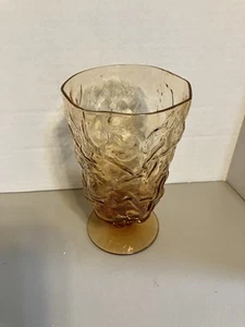 Calice acqua vintage Seneca Driftwood ambra dorata su stelo - Foto 1 di 5