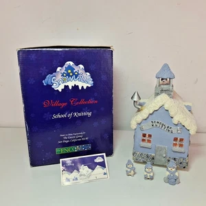 Encore Snowville Snowman Christmas Village School of Knitting with Figures - Picture 1 of 19