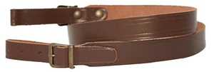 Itallian Made Basic Plain Brown Leather Rifle Shotgun Shooting Sling - Picture 1 of 1