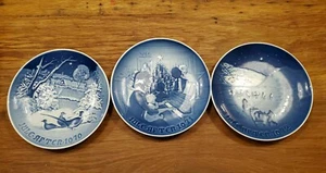 Konvolut 3 Copenhagen Porzellan Deko 1970-72 Teller - Bild 1 von 8