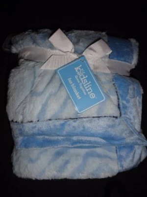 Manta de bebé azul retazos de felpa de piel sintética de cebra Kidsline nueva con etiquetas Foto 1 de 3