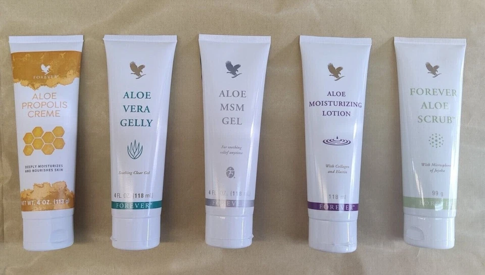 FOREVER LIVING 4oz ALOE TUBES PROPOLIS, MOIST LOTION, MSM GEL, COOLING | NEW