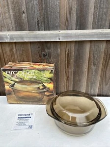 Vintage Arcopal Gourmet Fune geräucherte Cocotte Deckel Auflaufform Topf. - Bild 1 von 10