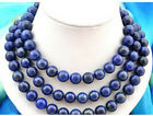 Lapis Lazuli Gemstones Beads Knot Necklace Long 36" 50" 6/8/10/ 12mm Round Blue