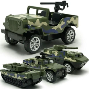 4PCS Military Vehicle 4 in 1 Vehicle Playset Diecast Toys Set for Boys Toddlers - Picture 1 of 21