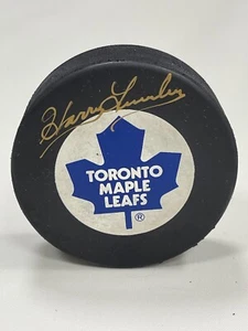 Harry Lumley Signed Toronto Maple Leafs Vintage Puck - w/COA HOF - Picture 1 of 1