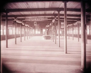 ONE EARLY 1900s ANTIQUE GLASS NEGATIVE, NEWPORT, ME, "FACTORIES INTERIOR" - Picture 1 of 2