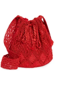 Camila Mesar Amor Dormido Mochila Medium Bucket Bag Women Boho In New Red - Picture 1 of 17