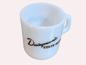 Taza de café vintage de vidrio con leche Dairymans State Bank Galaxy de 3,5" de alto coleccionable - Imagen 1 de 5