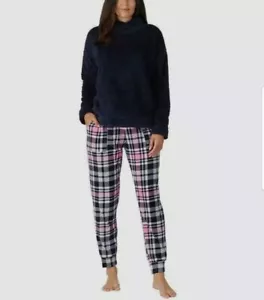 Jane and Bleecker Women's Cozy Lounge Pajama Set Soft &Sherpa Top PJ(Blue,XXL) - Picture 1 of 4