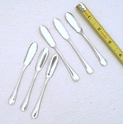 Набор из 6 Mappin & Webb Шеффилд Англия Серебряный Pate Hors d'oeuvre сервировочный нож - Изображение 1 из 4