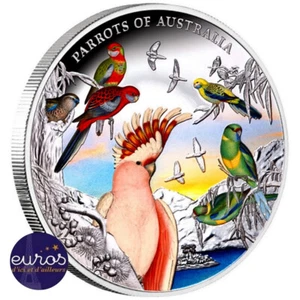 NIUE 2021 - 10$ NZD - Perroquets d'Australie - 5oz argent 999,99‰ - Colorisée BE - Imagen 1 de 6