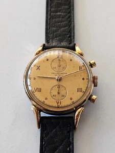FELLOW WATCH-CRONO-MANUALE-ANNI 50-VALJOUX 77-RUOTA A COLONNE-OVERSIZE (36,5 MM) - Picture 1 of 24