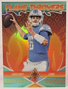2022 Panini Phoenix Football Flame Throwers Jared Goff #FT-17 Teal 122/150 Lions - Picture 1 of 2