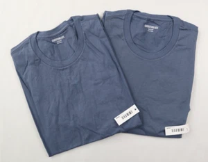 2 Pack Men's Slim-Fit Short-Sleeve Cotton Crewneck T-Shirt Small Blue S - Picture 1 of 8