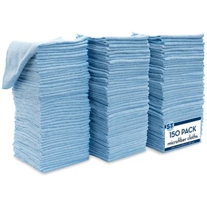 150Pck Light Blue Microfiber Cleaning Cloth Towels for Home Reusable for Cars - Picture 1 of 7